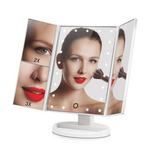 Зеркало косметическое прям, LED подсв, 16*21см, 3-х створч 3Х/5Х, сенсор. вкл/выкл, регул.подсв, отс