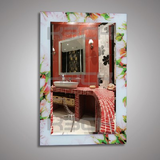 45611 КЗСК Зеркало 80х55см декорированные розовые цветы