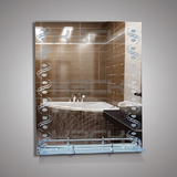 46532в КЗСК Зеркало 66х53,5см с матовым рисунком + полка 50см с пластиковым бортиком