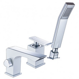 LM5845CW "Контест" Смеситель для ванны встраиваемый, на 3 отверстия, с аксессуарами, хром/белый