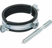 Хомут оцинк. с резин. уплотн. 2,1/2" (74-80мм) М8 с шурупом и дюбелем (100шт) МАСТЕРПРОФ 