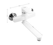 560 BRIMIX - Смеситель кухонный от стены, шаровый из высокопрочного пластика АБС - БЕЛЫЙ