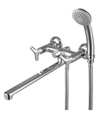 LM1951C "плюс Спирит" Смеситель универсальный с плоским изливом 300мм, дивертор с кер. пласт., с акс