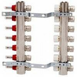 Коллектор Luxor в сборе для подключ. 4 контуров с расходомерами + термоклапана 17400304N