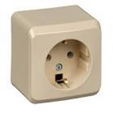 Розетка 1-м ОП Этюд 16А с заземл. крем. SchE РА16-003К