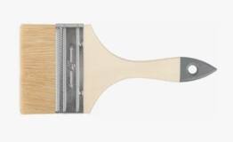 Кисть флейцевая "Лайт", натур. cветлая щетина, деревянная ручка  4" (100 мм)