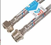 Гибкая подводка для воды ELKA оплетка металл в ПВХ, фитинги стальные, 1/2", г/ш, 100см. (упак. 50шт.