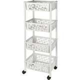 этажерка Keeplex Light на колес. 4-х секц. прямоуг.бел.облако/10