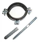 Хомут оцинк. с резин. уплотн. 2" (59-63мм) М8 с шурупом и дюбелем (100шт) МАСТЕРПРОФ 