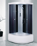 ЕСО - 2 Black  90*90*2150  стекло тонир .проф.серебро ,выс.поддон, зад. стекла без алюм. рамки 3кор