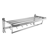 1048 BRIMIX Полка для полотенца 60см большая двойная с крючками, из нержавеющей стали марка 304