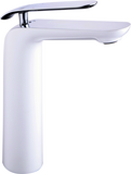 LM4909CW "Меланж" Смеситель для умывальника высокий, монолитный, хром/белый