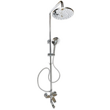 Magnus (8675) Смеситель + стойка душевая "Тропический душ" с дв лейками, корпус 100% ЛАТУНЬ