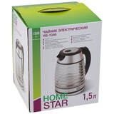 Чайник Homestar HS-1046 (1,5 л.) стекло, пластик черный