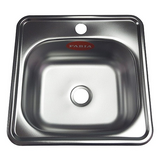 3806D Мойка врезная 38х38 ДЕКОР + Гофросифон; толщ 0,6мм; гл 160мм