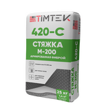 TimTek 420-C Стяжка М-200 армированная фиброй, 10-200мм, тёплый пол 25кг (54 шт/пал)