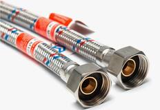 Гибкая подводка для воды ELKA оплетка металл в ПВХ, фитинги стальные, 1/2", г/г,  30см. (упак. 100шт