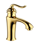 LM4706G Смеситель для умывальника монолитный с донным клапаном клик-клак, золото