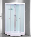 ЕСО - 3/1 White  90*90*2100 стекло мат. проф серебро, низ. поддон,зад.стекла без ал. рамки