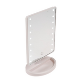 Зеркало косметическое прям, LED подсв, 14*19см, сенсор. вкл/выкл, регул.подсв, пит.4хААА, цв.бел (12