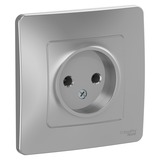 Розетка СП BLANCA 16А 250В без шторок без заземл. алюм. SchE BLNRS000013