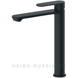 HB11590 -7 смеситель д/раковины, гайка, литой Высокий, ЧЁРНЫЙ