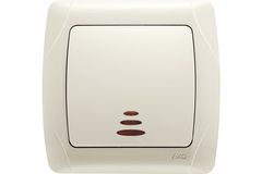 Выключатель 1-кл с подсвет. VI-KO CARMEN крем.