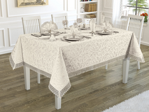 скатерть однотонная кружевная 160*220 бел.+