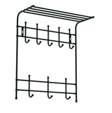 Вешалка с полкой 2х ярусная 8 (уп.5) черная