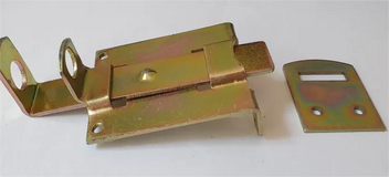 Задвижка для двери плоская 100мм под замок с ответной частью ЦИНК