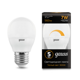 Лампа светодиодная GAUSS LED Globe 7W E27 4100K ДИММИРУЕМАЯ