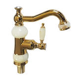 Смесит. Brimix (140) Тёмное ЗОЛОТО с вставками Светлого Камня умывальник литой