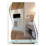 45612 Зеркало с матированным рисунком 535х680мм, полка 500мм