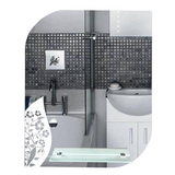 45455 Зеркало комбинированное с цветным светлым стеклом 535х680мм, полка400мм