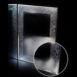 46812p Зеркало 518х730мм, с полкой 500мм, с универс креплением к стене с Серебрянным Орнаментом