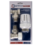 Термостатический комплект для радиатора угловой в блистере 1/2" СТМ ТЕРМО