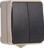 Выключатель 2-клавишный 10А, IP 54 "Сатурн" (SBE-04w-10-SW2-0)