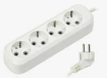 Удлинитель 4 гнезда 3 метра 16А/3,5кВт с заземлением ПВС 3х1,0 (SBE-16-4-03-Z)-40