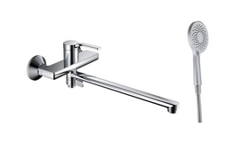 Смеситель BELZ B22612 для ванны, длинный излив, латунь, хром