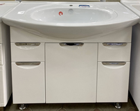 Тумба Виктория 100/2 БЕЛАЯ под умыв Энигма-100