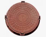 Люк полим/песч. КРУГЛЫЙ дачный КРАСНЫЙ 1,5тH60, крышка (D=640), обечайка (D=750)АРМАВИР-ПолиПром