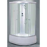 Душевая кабина ECO-1 White 100*100*2150,п/стекло проз.,выс. поддон ,зад.стекла без ал.раммы