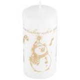 Свеча Deco Christmas 56х120 Снеговик (золото на белом)