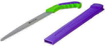 Ножовка садовая, 300 мм, 2-х компонентная рукоятка + ножны, подвес для поясного ремня// PALIS