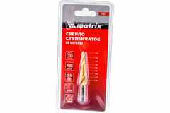 Сверло ступенчатое,4-5-6-7-8-9-10-11-12 мм, HSS, спиральный проф., шестигр. хвостовик// Matrix