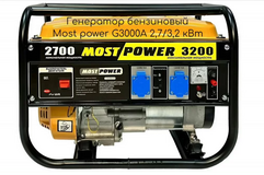 Электростанция бенз.MOST POWER G3000A (2,7/3,2кВт, 220В, 4-х тактн., 7л.с., 211см3, бак 15л, руч ста