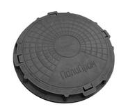 Люк полим/песч. КРУГЛЫЙ дачный ЧЕРНЫЙ 1,5тH60, крышка (D=640), обечайка (D=750)АРМАВИР-ПолиПром