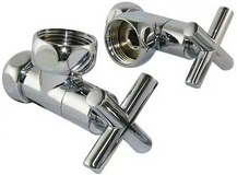 Вентиль для п/с  крестовая ручка углов. г/г 1"х3/4" хром Smart