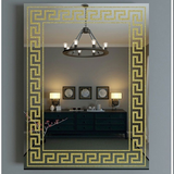 46805 Зеркало 518х730мм с универс креплением к стене с Золотым Орнаментом