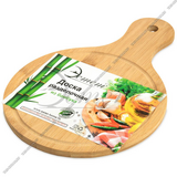 Бамбук Доска раздел,кругл,с ручк. d20см,толщ.1см (50) (331382)